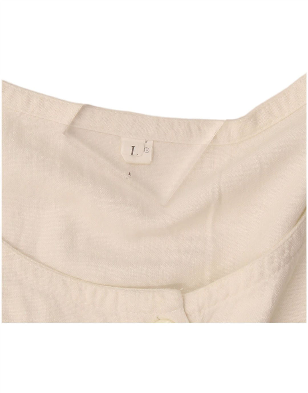 Vintage γυναικείο αμάνικο μάξι φόρεμα UK 14 Large White Len