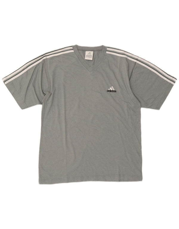 Ανδρικό T-Shirt Adidas Top UK 36/38 Μικρό γκρι βαμβακερό