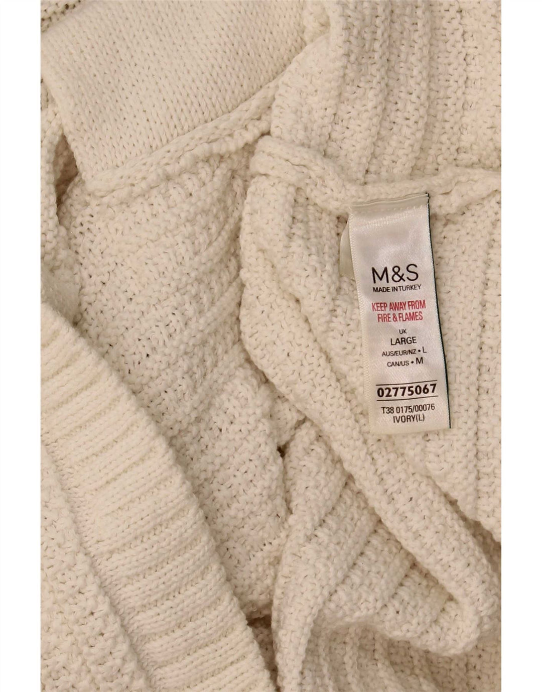Marks & Spencer Γυναικείο πουλόβερ Crop Cardigan UK 16 Large Off White