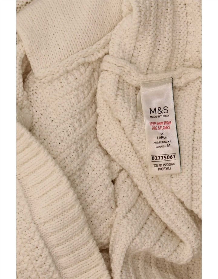 Marks & Spencer Γυναικείο πουλόβερ Crop Cardigan UK 16 Large Off White