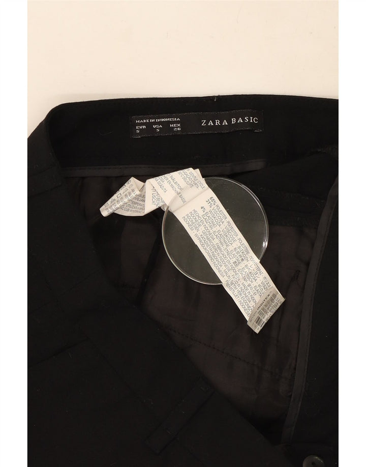 Zara Γυναικείο Σορτς Chino Small W26 Μαύρο Πολυεστέρα