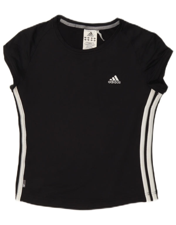 Adidas Γυναικείο T-Shirt Climalite Crop Top UK 10 Small Black Nylon