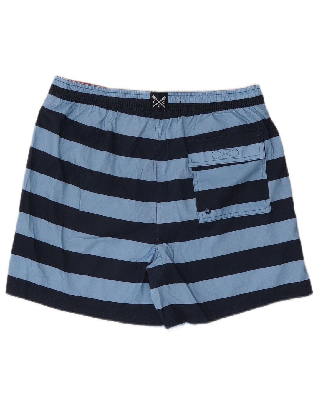 CREW CLOTHING Ανδρικό σορτς κολύμβησης Μεσαίο μπλε ριγέ πολυεστέρα