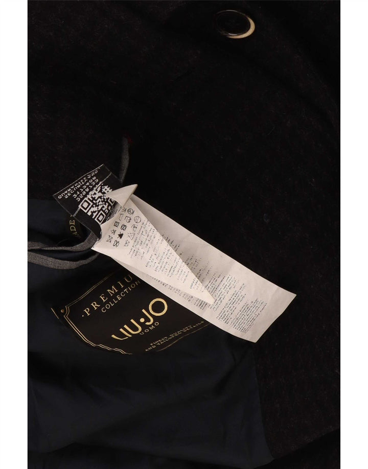 Liu Jo Ανδρικό Πανωφόρι IT 50 Large Black Houndstooth Wool