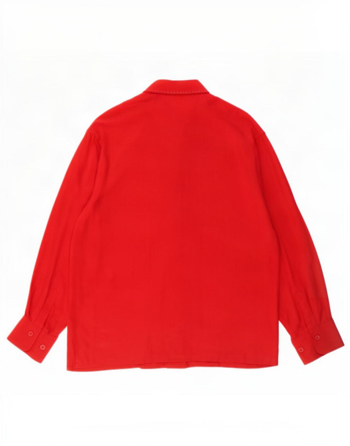 Gabrielle Γυναικείο Πουκάμισο Μπλούζα UK 16 Large Red Acetate