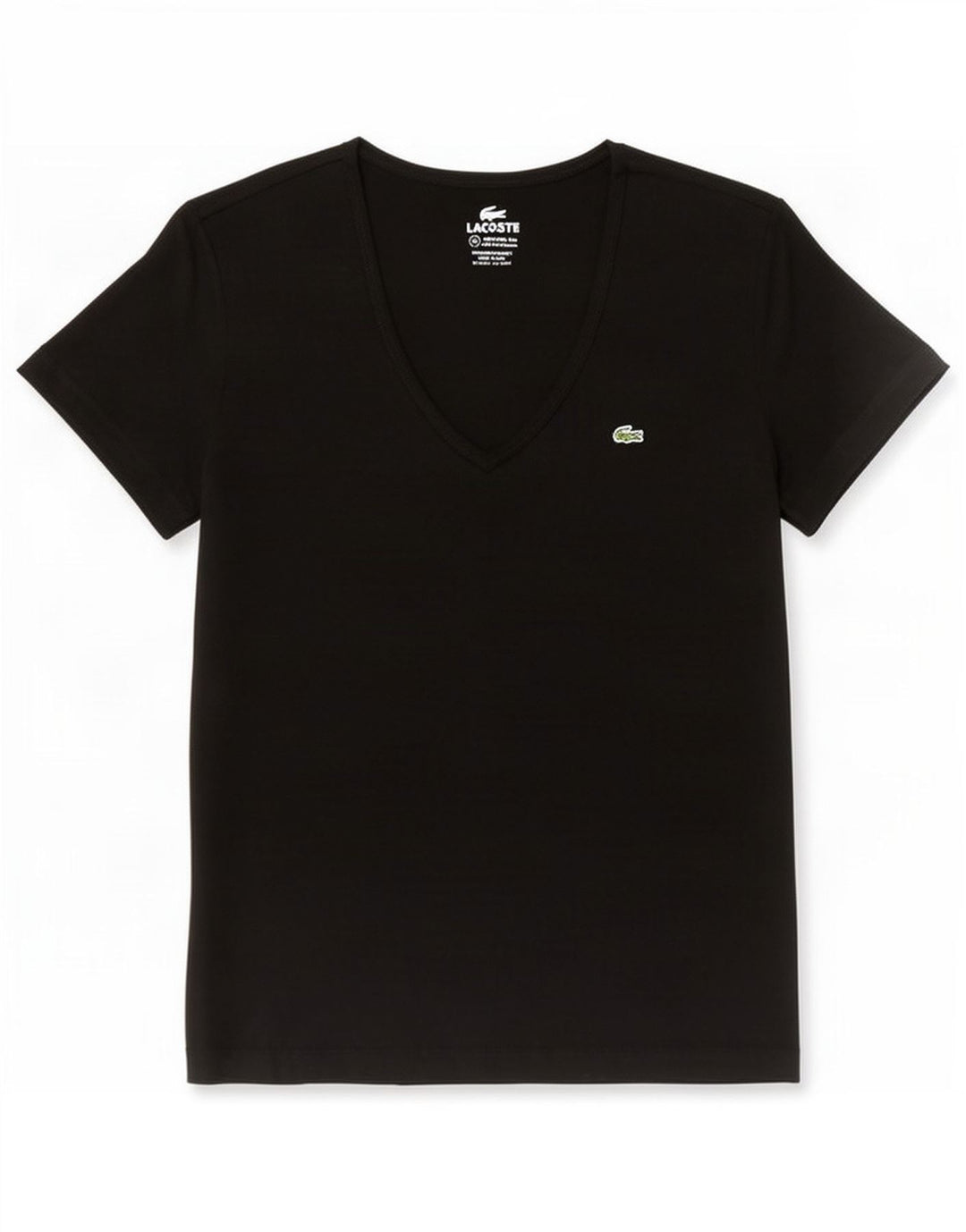 Γυναικείο T-Shirt Lacoste Top Size 42 Μεγάλο μαύρο βαμβακερό