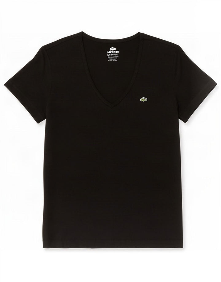 Γυναικείο T-Shirt Lacoste Top Size 42 Μεγάλο μαύρο βαμβακερό