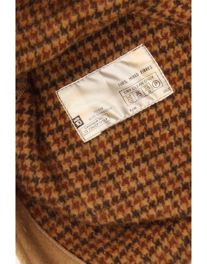 VINTAGE Γυναικείο παλτό Duffle με κουκούλα UK 10 Small Beige