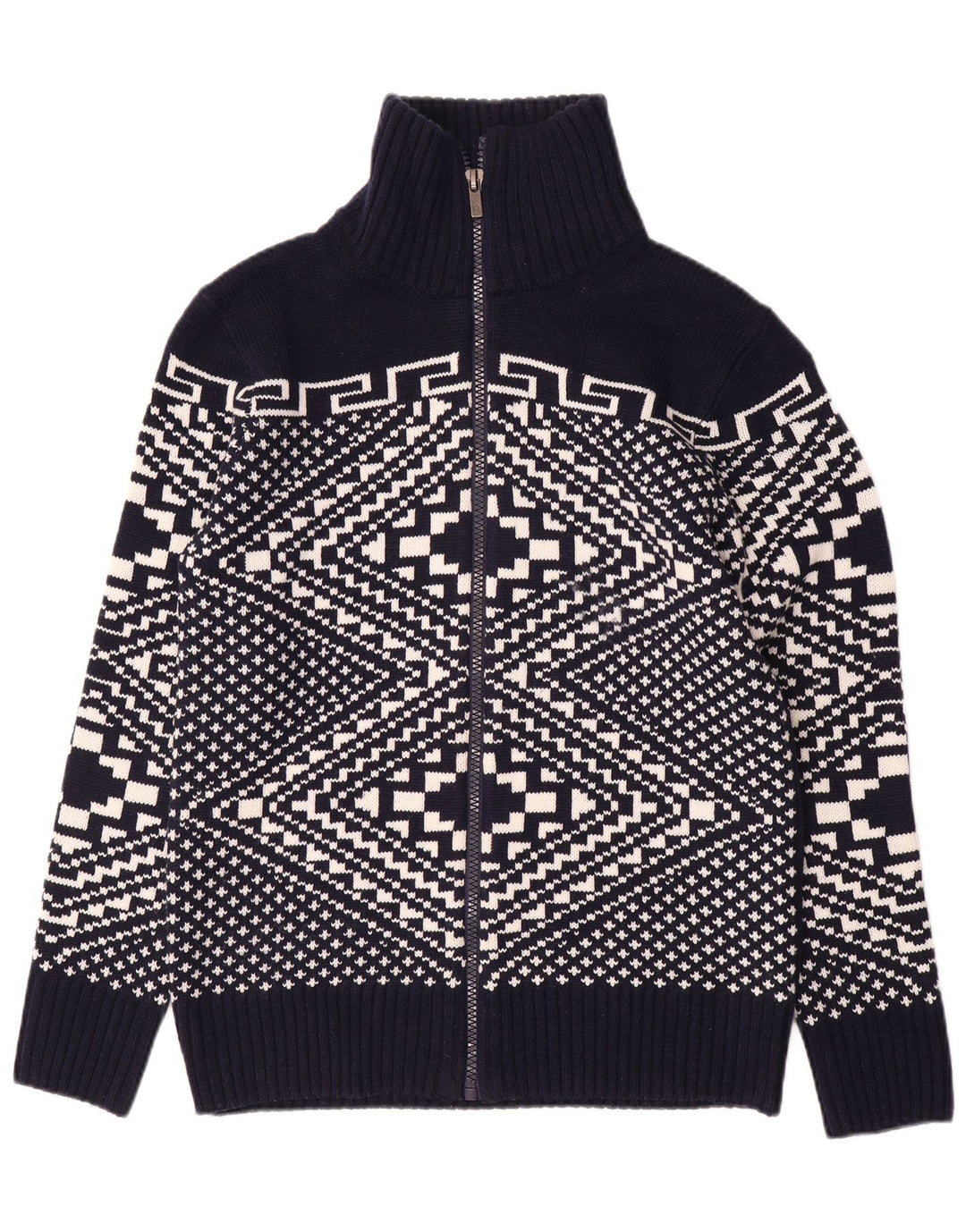 Ανδρικό πουλόβερ ζακέτα Alcott μεγάλο Navy Blue Fair Isle Acrylic