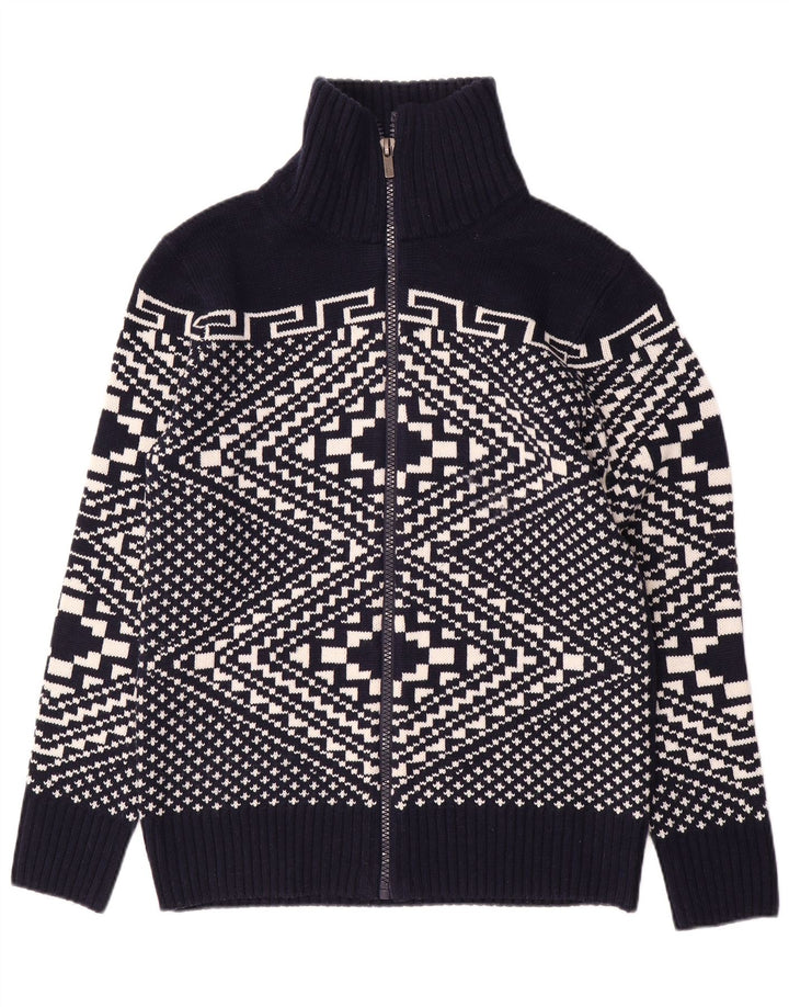 Ανδρικό πουλόβερ ζακέτα Alcott μεγάλο Navy Blue Fair Isle Acrylic