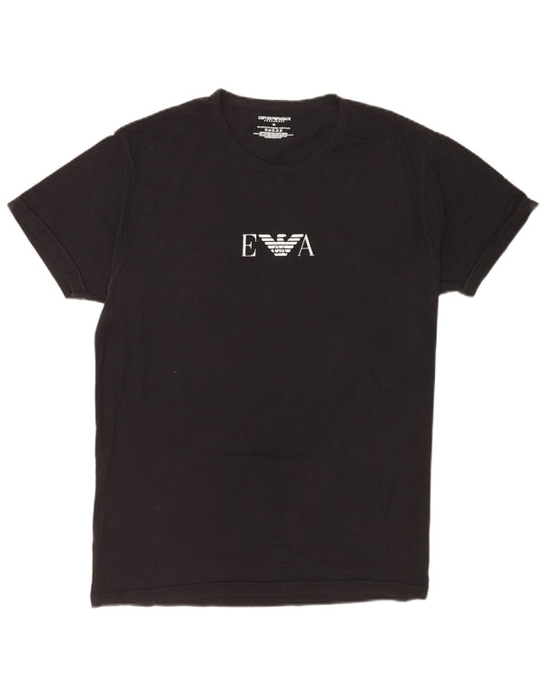 Emporio Armani Ανδρικό γραφικό T-Shirt Top XL Μαύρο βαμβακερό