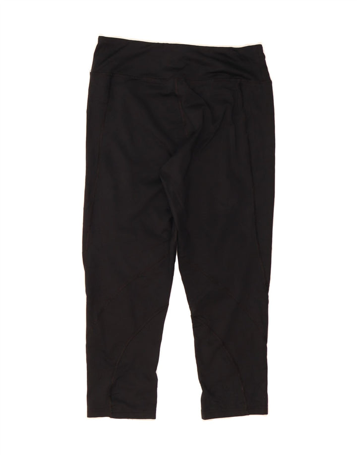 CHAMPION Womens Capri Leggings UK 14 Large  Black Polyester Vintage Champion and Second-Hand Champion from Messina Hembry 