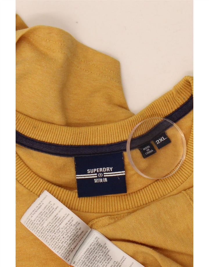 Ανδρικό γραφικό μπλουζάκι SUPERDRY Top 2XL κίτρινο βαμβακερό