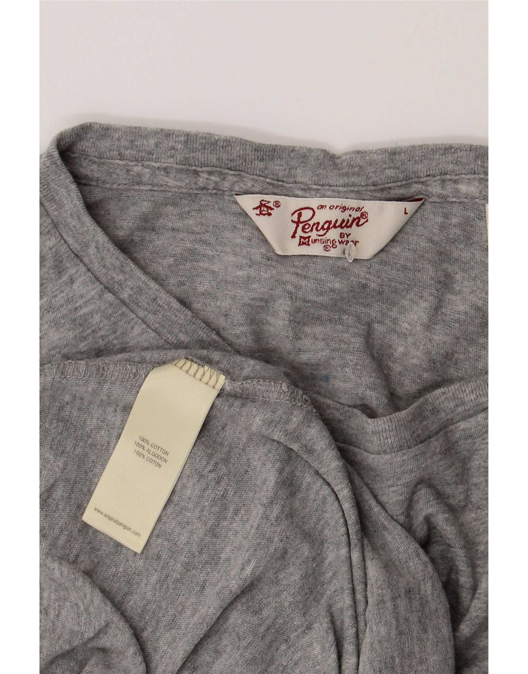 Ανδρικό T-Shirt Penguin Top Large Grey Flecked Cotton