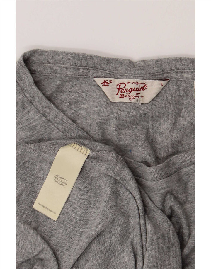 Ανδρικό T-Shirt Penguin Top Large Grey Flecked Cotton