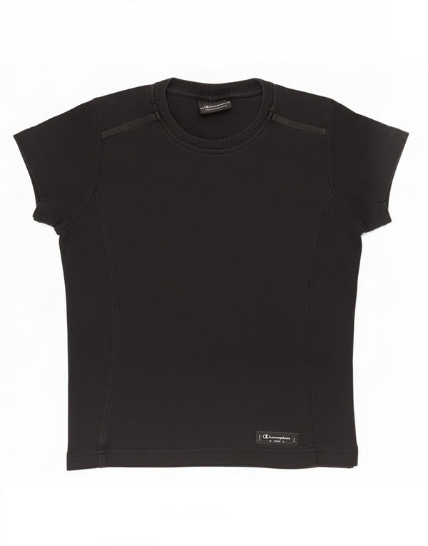 Champion Γυναικείο T-Shirt Top UK 14 Medium Black Cotton