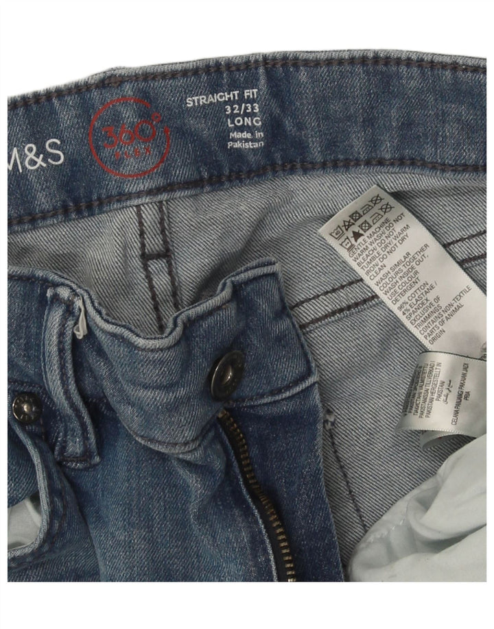 Ανδρικό τζιν ίσιο Marks & Spencer W32 L33 Μπλε βαμβακερό
