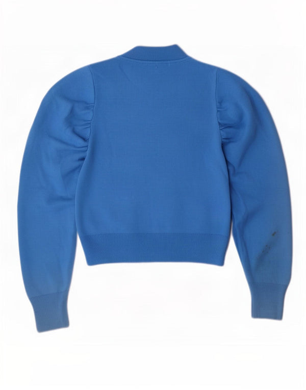 Topshop Γυναικείο πουλόβερ με λαιμόκοψη Crop Crop UK 10 Small Blue Acrylic