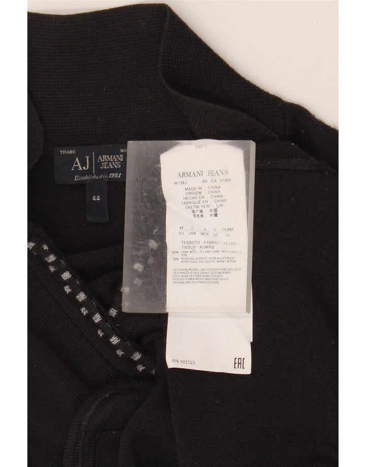Armani Jeans Γυναικεία Ζακέτα πουλόβερ IT 44 Μεσαίο μαύρο μαλλί