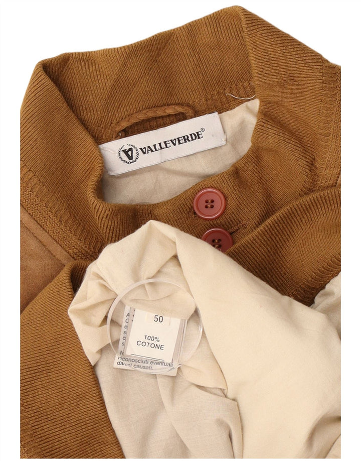 Valle Verde Ανδρικό Suede Bomber Jacket IT 50 Large Brown Δερμάτινο