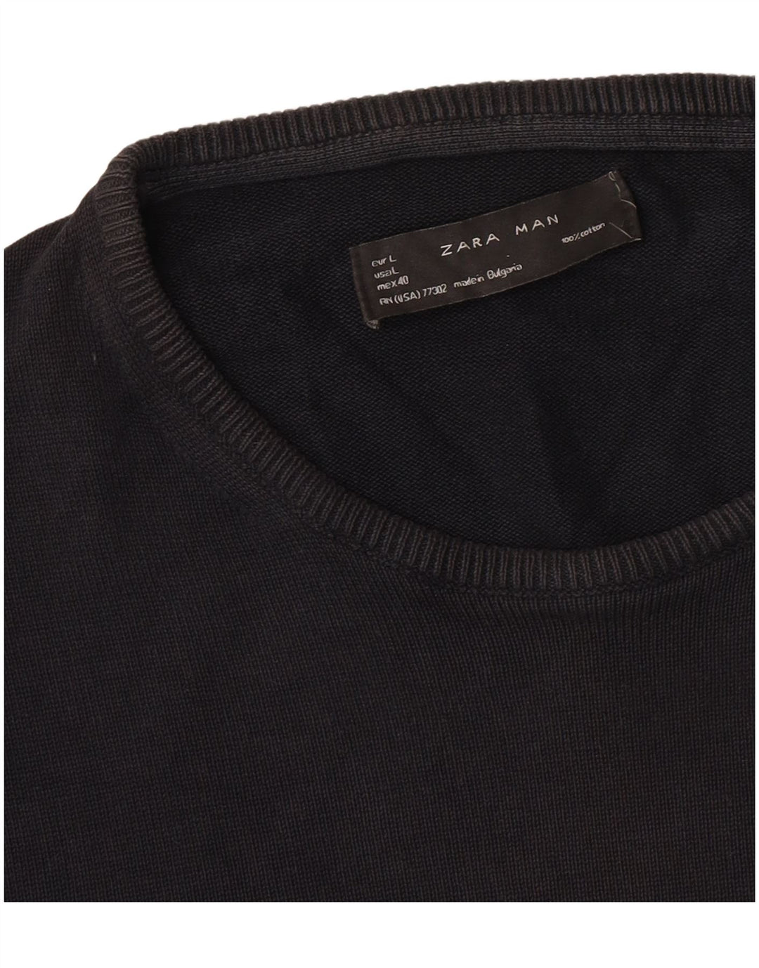 Zara Ανδρικό πουλόβερ με λαιμόκοψη μεγάλο μαύρο