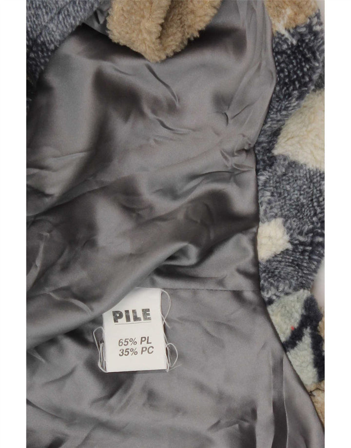 Verde Piu Γυναικείο Μπουφάν Poncho Fleece UK 12 μεσαίο πολύχρωμο συνονθύλευμα