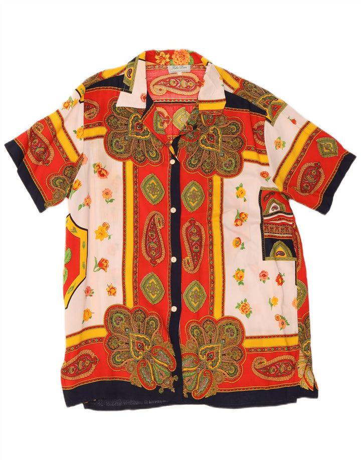 Fabio D Γυναικείο πουκάμισο Abstract Pattern Μπλούζα UK 16 Large πολύχρωμο