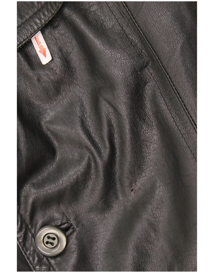 Vintage Ανδρικό Δερμάτινο Παλτό UK 40 Large Black Leather