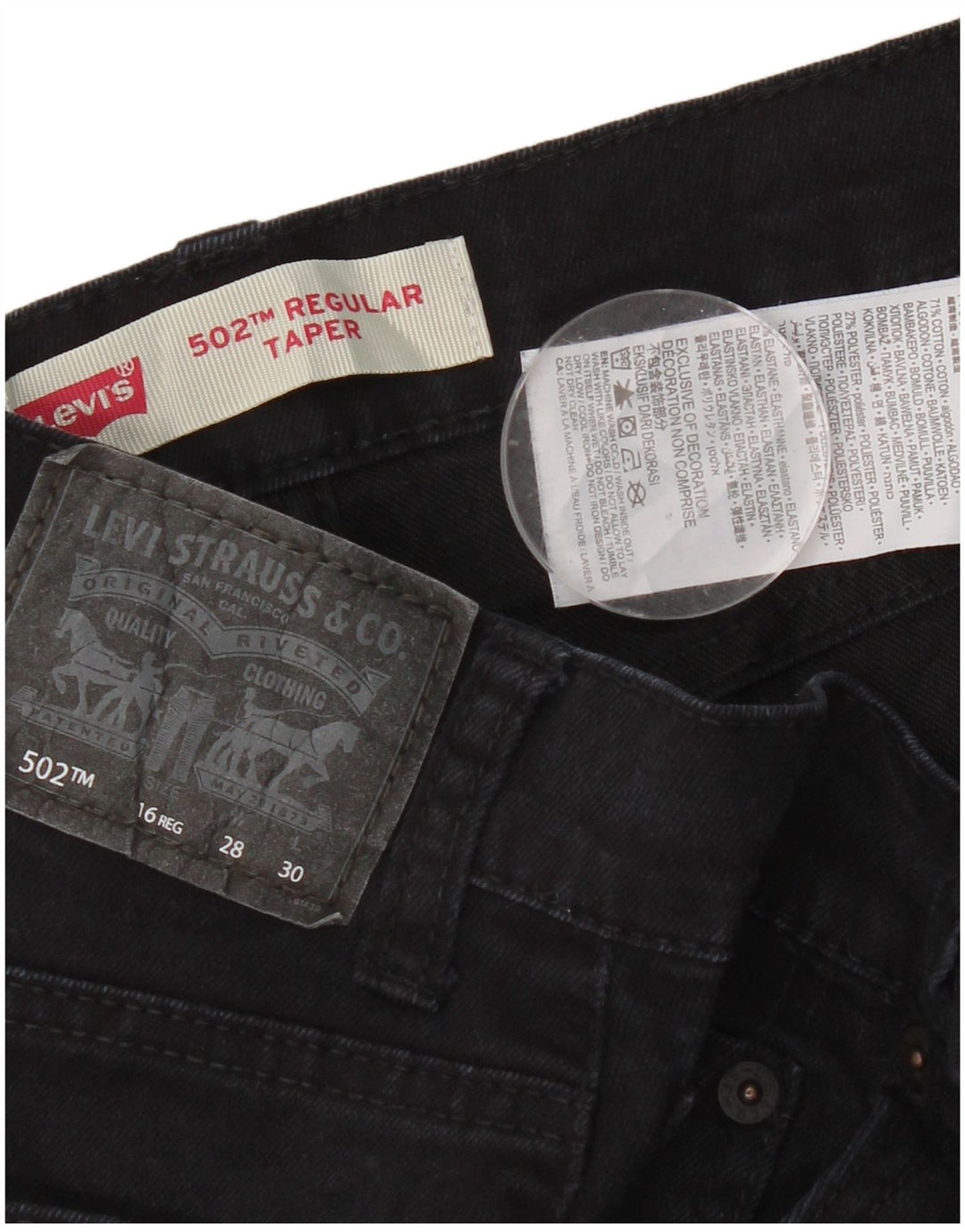 Levi's Womens 502 Regular Tapered Jeans W28 L30 Navy Blue Cotton