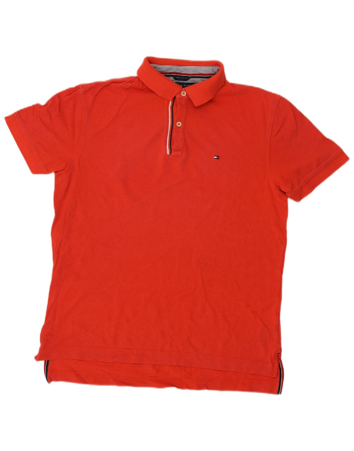 Tommy Hilfiger Ανδρικό πουκάμισο Polo Classic Fit, Μεσαίο κόκκινο βαμβακερό