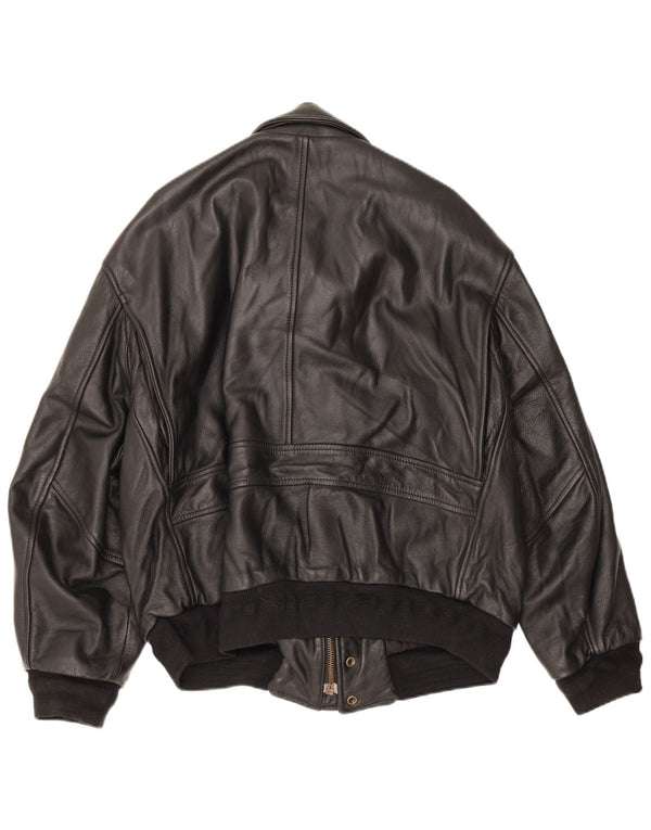 Vintage Ανδρικό Δερμάτινο Μπουφάν UK 42 XL Μαύρο
