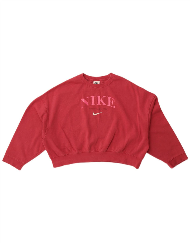 Nike Girls Oversized Crop Graphic Φούτερ 12-13 ετών Μεγάλο Ροζ