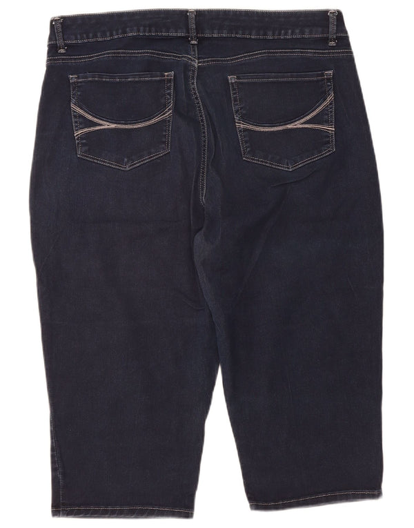 LEE Womens Riders Mid Rise Capri Jeans W36 L18 Navy Blue