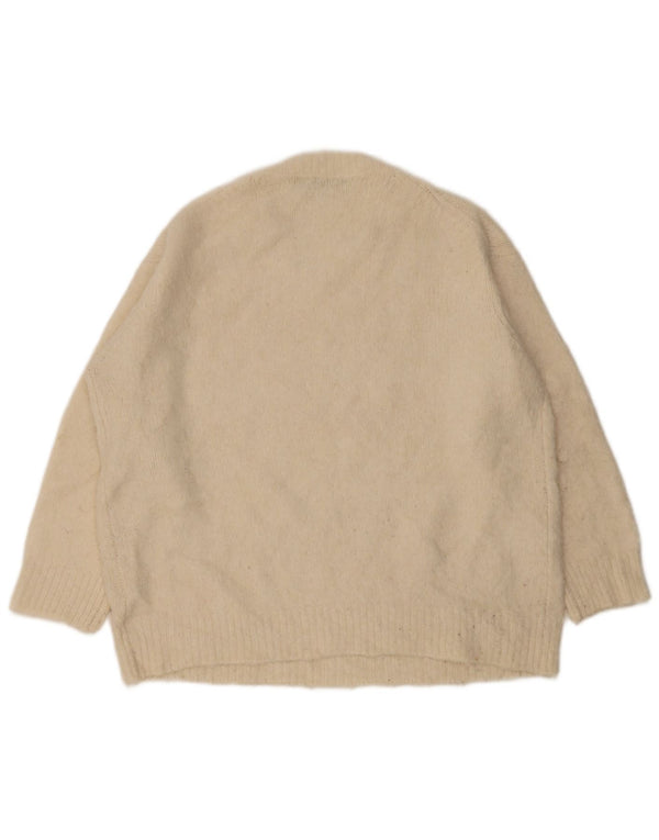 Zara Γυναικείο πουλόβερ με λαιμόκαυστο UK 10 Small Beige