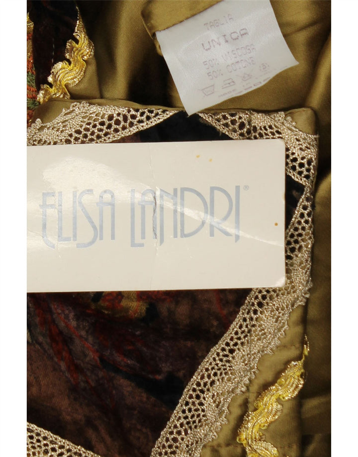 ELISA LANDRI Γυναικείο σακάκι UK 16 μεγάλο χακί συνονθύλευμα βισκόζη