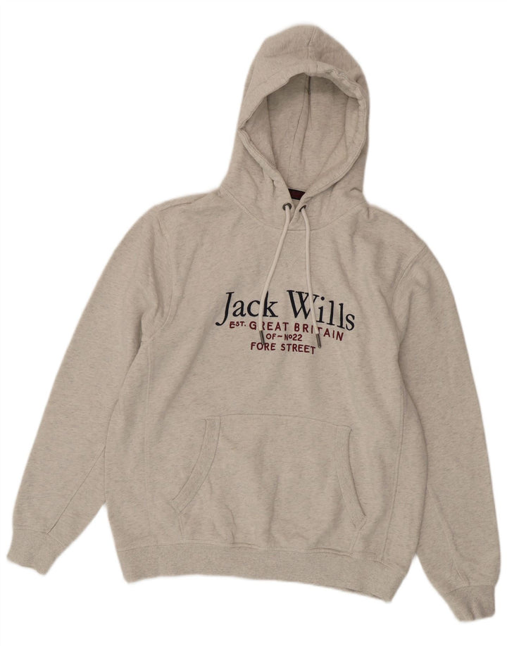 Jack Wills Ανδρικό γραφικό με κουκούλα, μεγάλο γκρι βαμβακερό