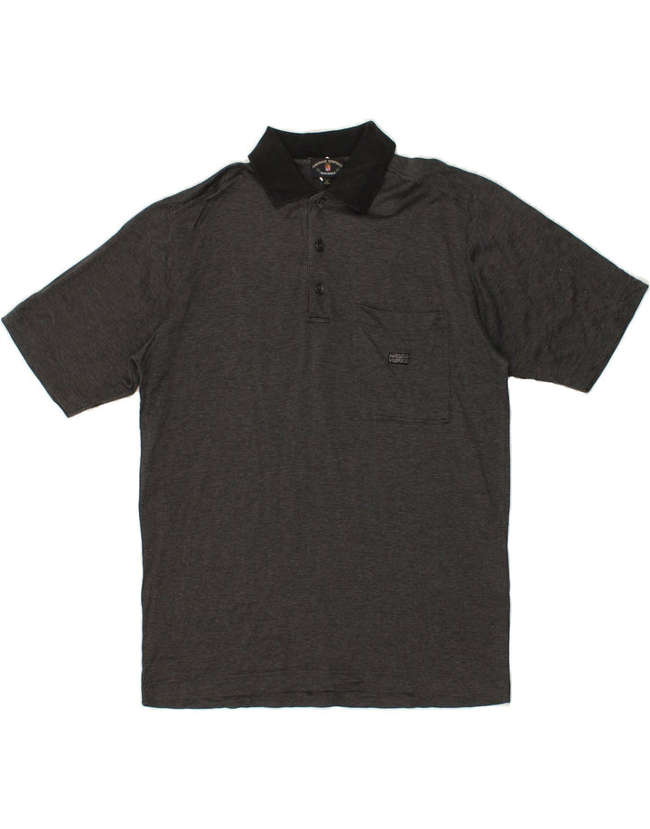 AMERIGO VESPUCCI Mens Polo Shirt Medium Grey Cotton Vintage Amerigo Vespucci and Second-Hand Amerigo Vespucci from Messina Hembry 
