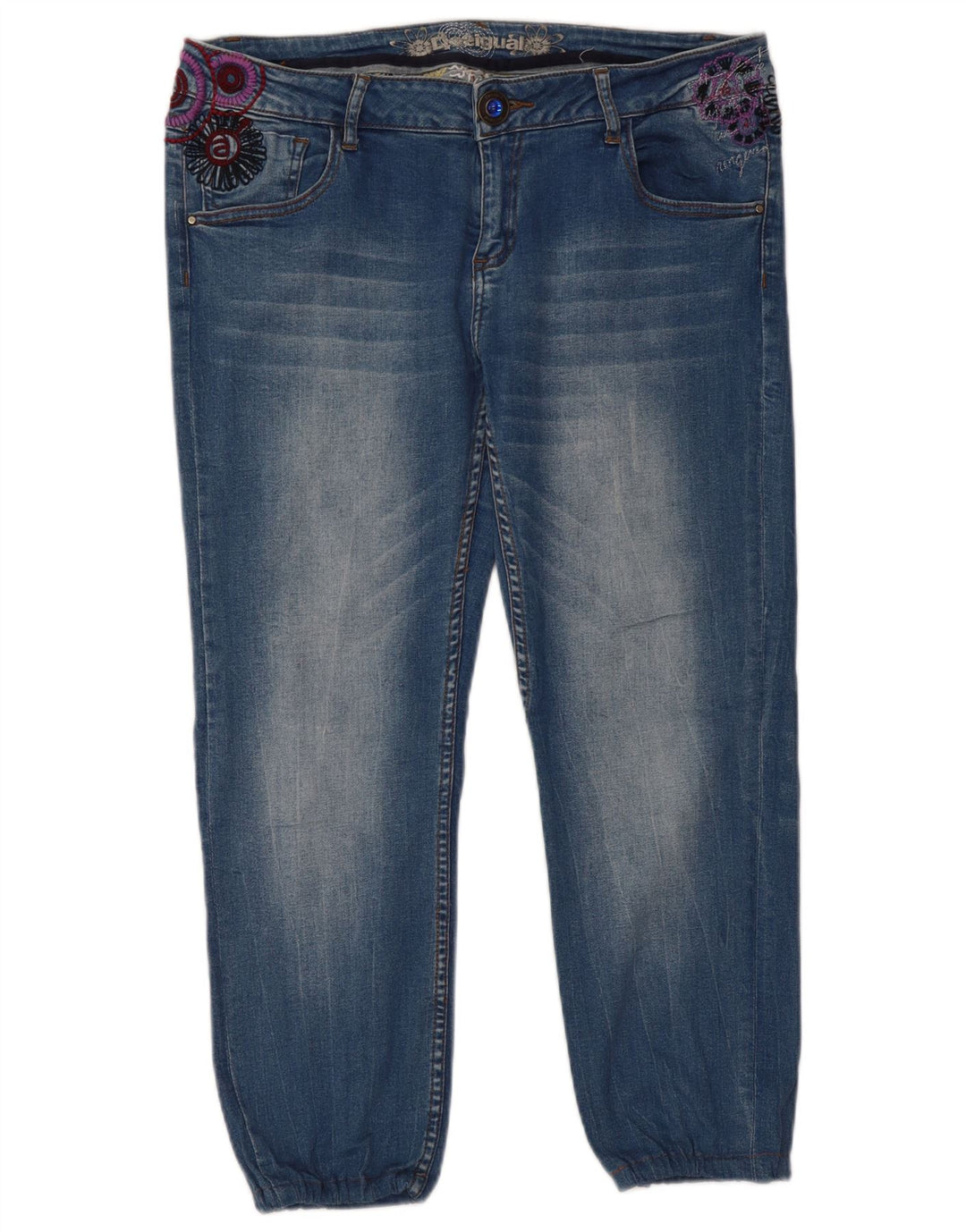 DESIGUAL Ανδρικό Cropped Jeans W36 L24 Blue Floral