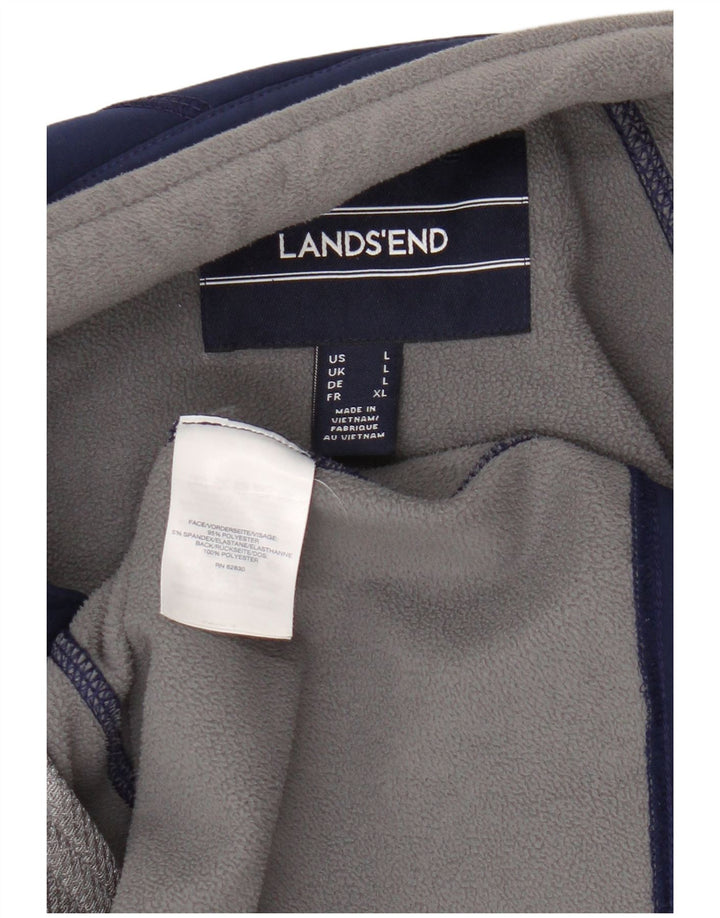 Ανδρική αθλητική φόρμα Lands End Top Jacket Large Navy Blue Polyester