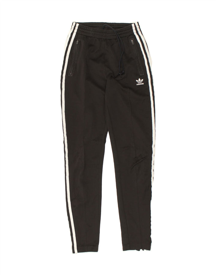 ADIDAS Womens Tracksuit Trousers UK 4 XS Black Cotton | Vintage Adidas | Thrift | Second-Hand Adidas | Used Clothing | Messina Hembry 