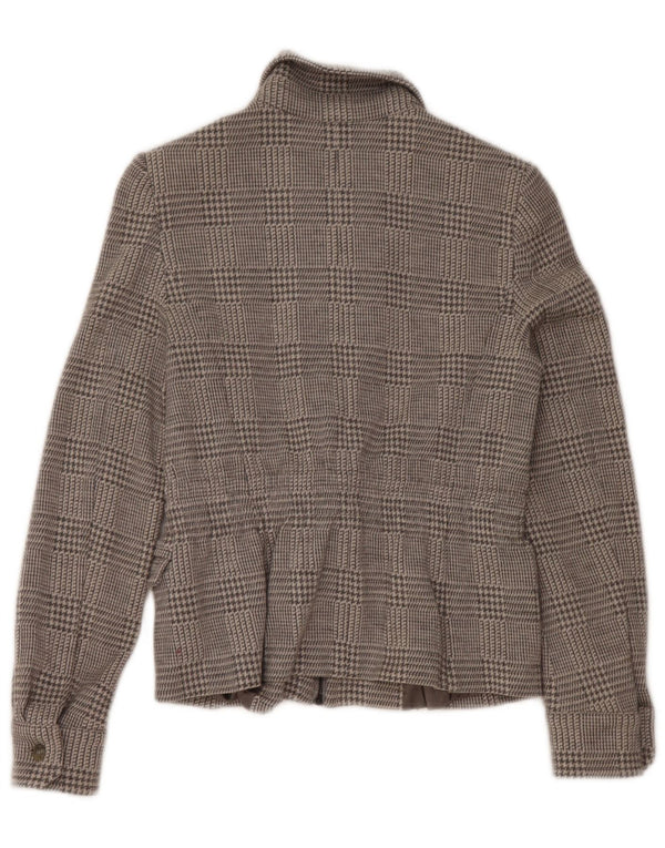 MAX MARA Γυναικείο σακάκι UK 12 Medium Grey Houndstooth Wool