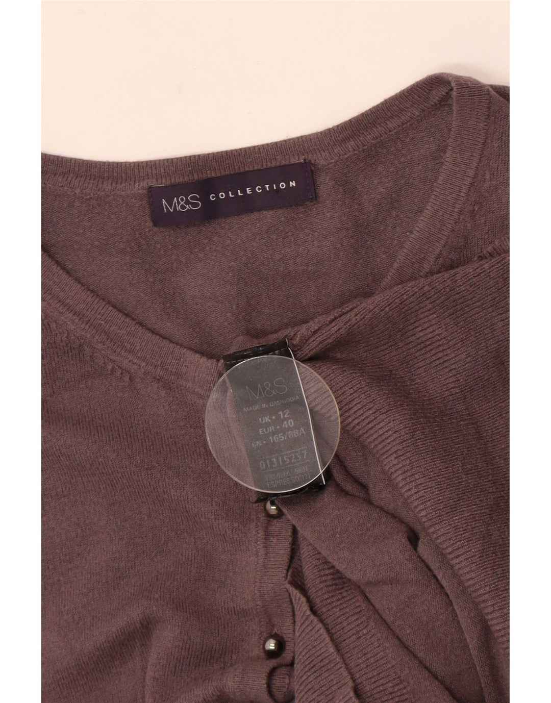 Marks & Spencer Γυναικεία ζακέτα πουλόβερ UK 12 μεσαίου γκρι βισκόζη