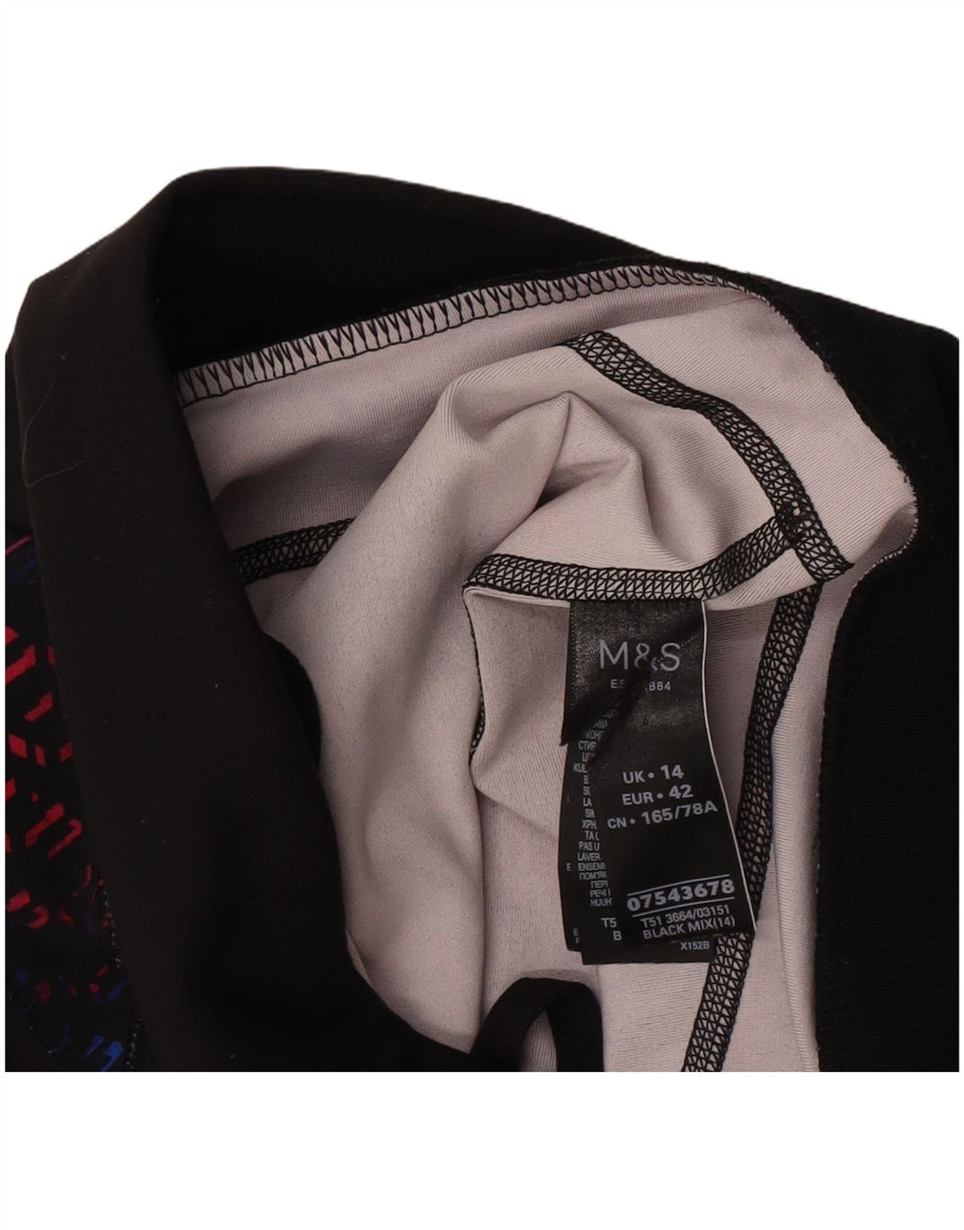 Marks & Spencer Γυναικεία Κολάν UK 14 Μεγάλος Μαύρος Γεωμετρικός Πολυεστέρας