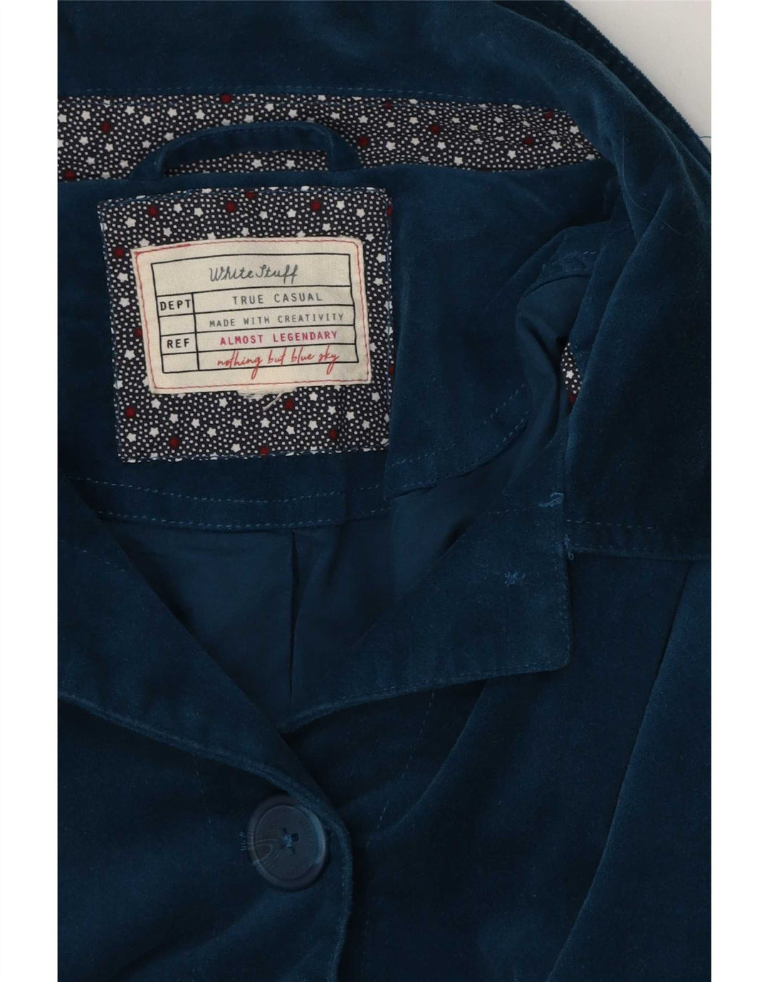 White Stuff Γυναικείο βελούδινο σακάκι με 4 κουμπιά UK 16 Large Navy Blue