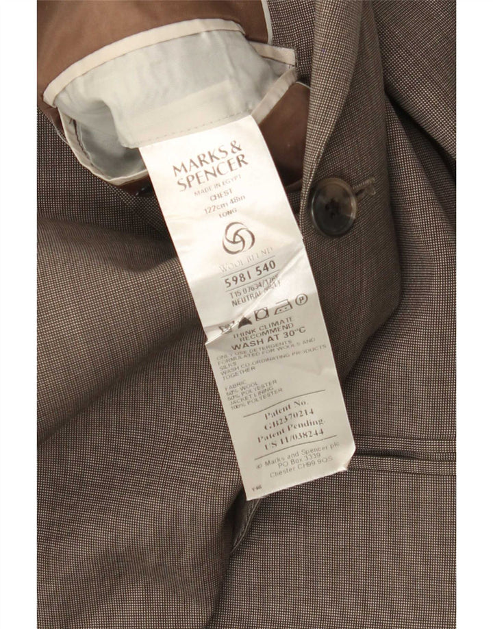 Marks & Spencer Ανδρικό σακάκι σακάκι με 3 κουμπιά UK 48 2XL μπεζ μαλλί