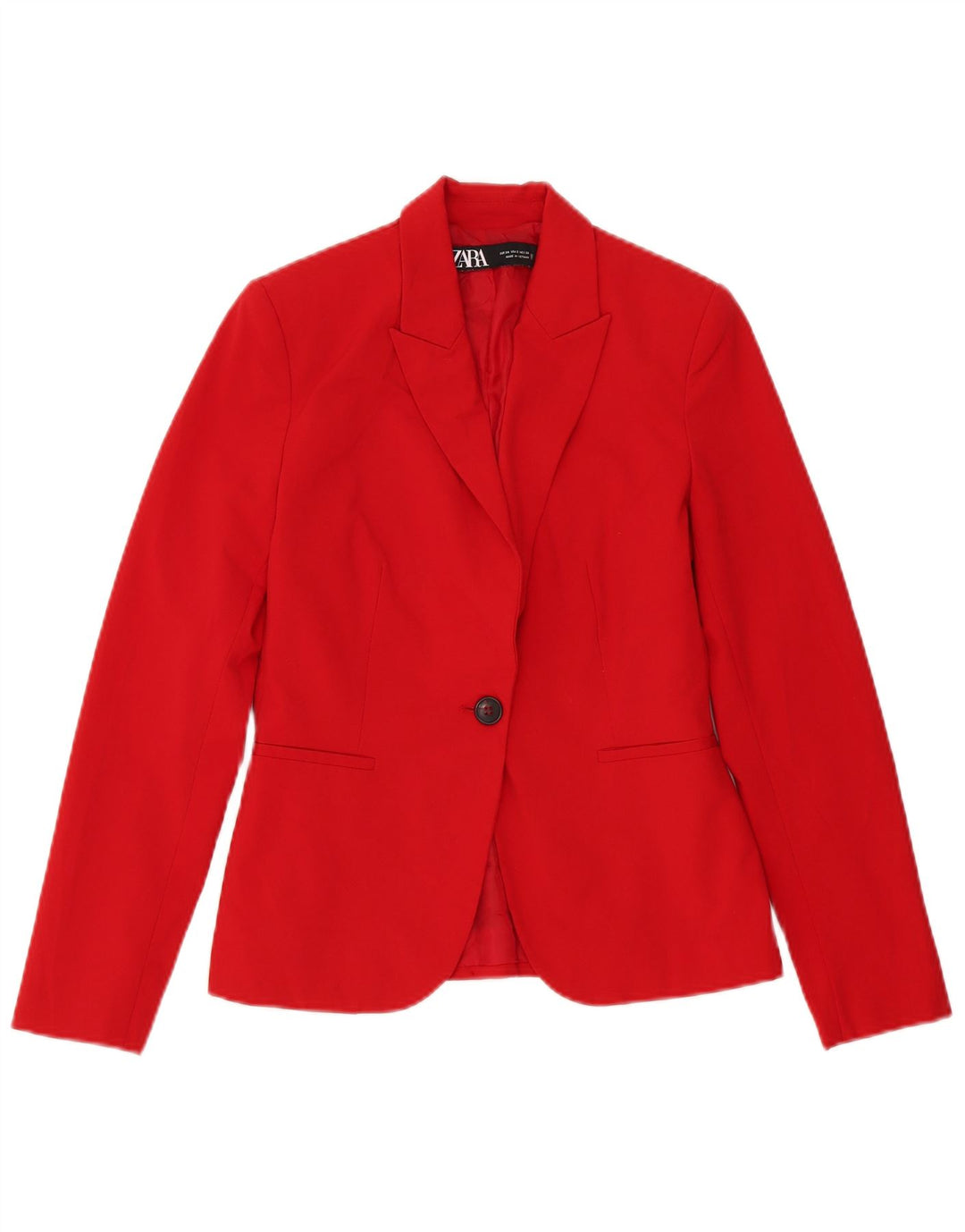 Zara Γυναικείο Μπουφάν μπλέιζερ με 1 κουμπί EU 34 2XS Κόκκινο Πολυεστέρας