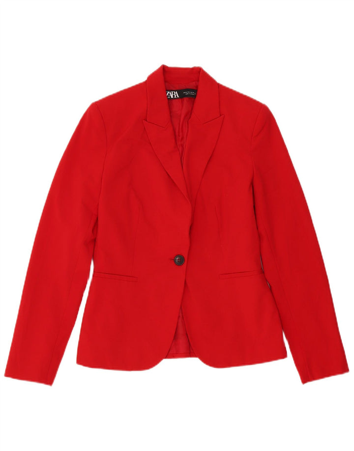 Zara Γυναικείο Μπουφάν μπλέιζερ με 1 κουμπί EU 34 2XS Κόκκινο Πολυεστέρας