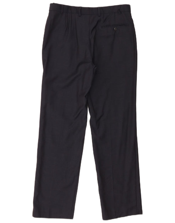 Ανδρικό ίσιο παντελόνι Marks & Spencer W32 L31 Navy Blue Wool