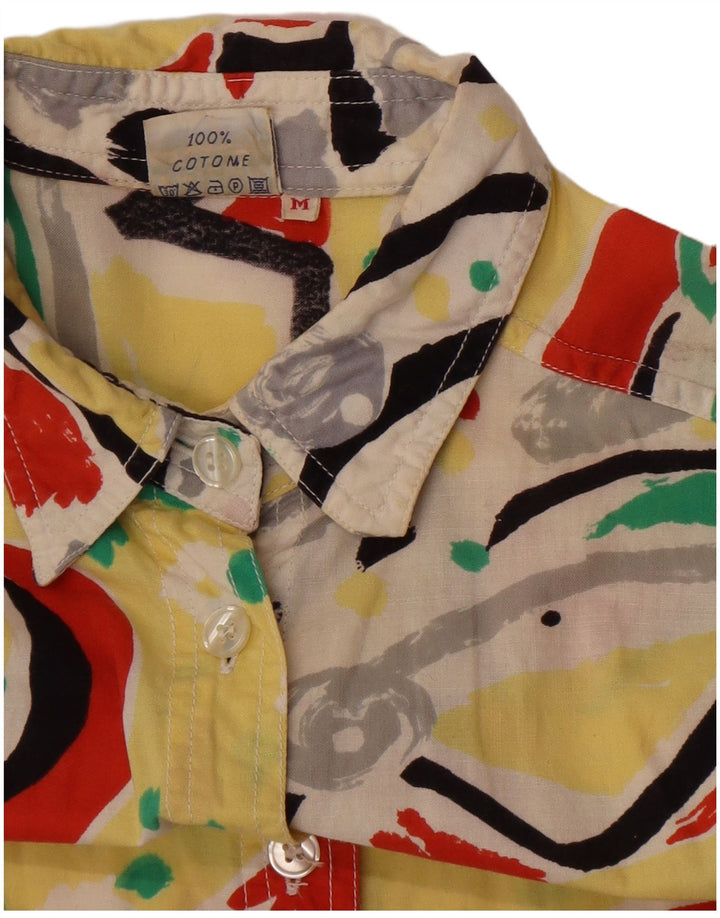 Vintage Γυναικείο πουκάμισο Oversized Μπλούζα UK 14 Μεσαίο Πολύχρωμο Γεωμετρικό