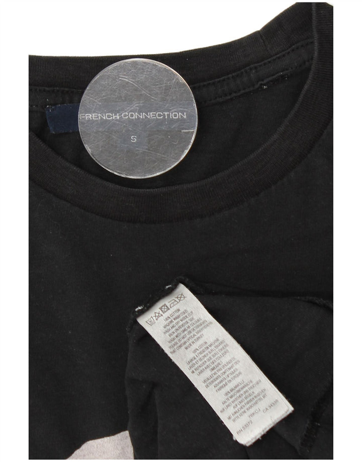 Γαλλική Connection Ανδρικό γραφικό T-Shirt Top Μικρό μαύρο βαμβακερό